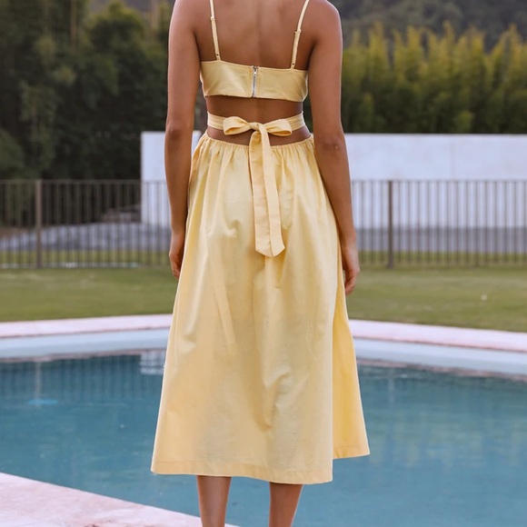 NWT Hello Molly tea length yellow midi dress - Picture 4 of 5